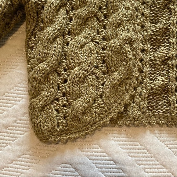 Vintage ARDEN B. Cable Knit Shrug Wheat Brown Size Extra Small (EUC) - Picture 4 of 10